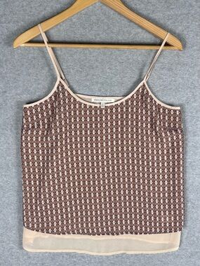 Daniel Rainn Layered Chiffon Tank Top Geometric Print Sleeveless Size M Cami